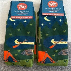 2 pairs Green and Orange Men's Socks